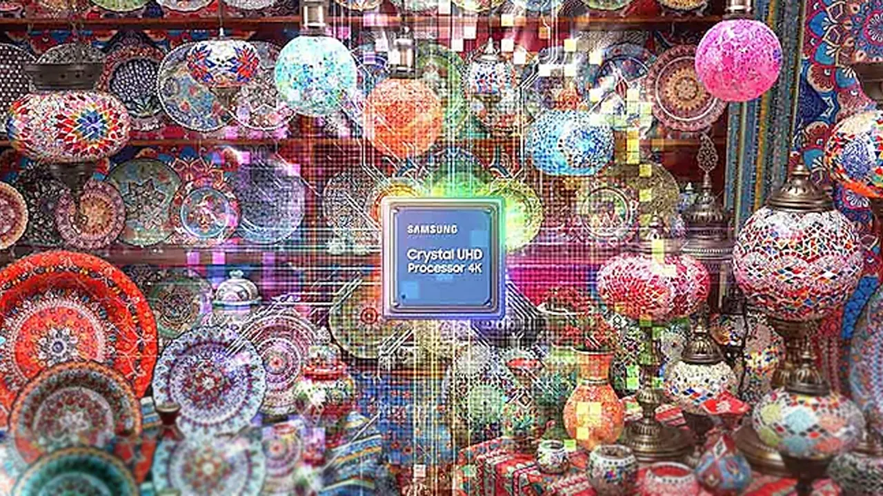 - تلویزیون سامسونگ 75CU8100 طراحی تلویزیون سامسونگ 75cu8100