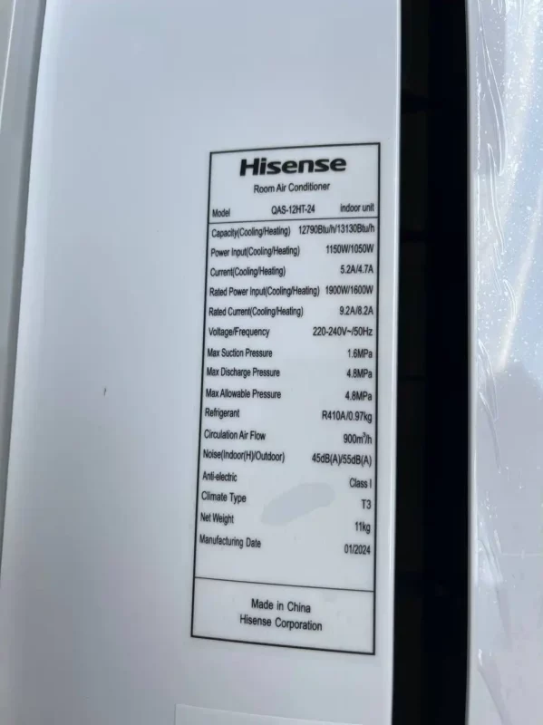 کولر گازی هایسنس 12000 عادی T3