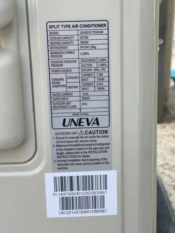 کولر گازی یونیوا تیتانیوم 18000