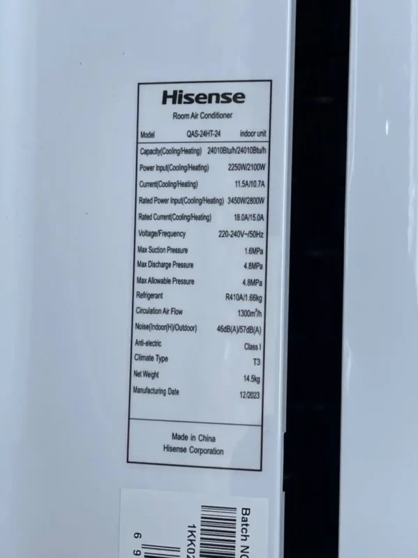 کولر گازی هایسنس 24000 عادی T3