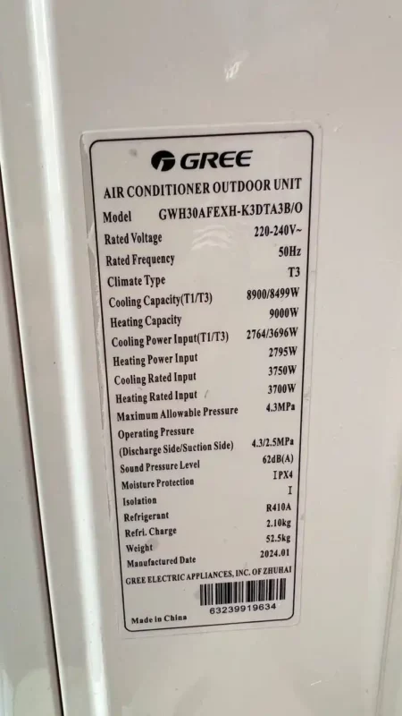 کولر گازی گری پلار اینورتر 30000 GWH