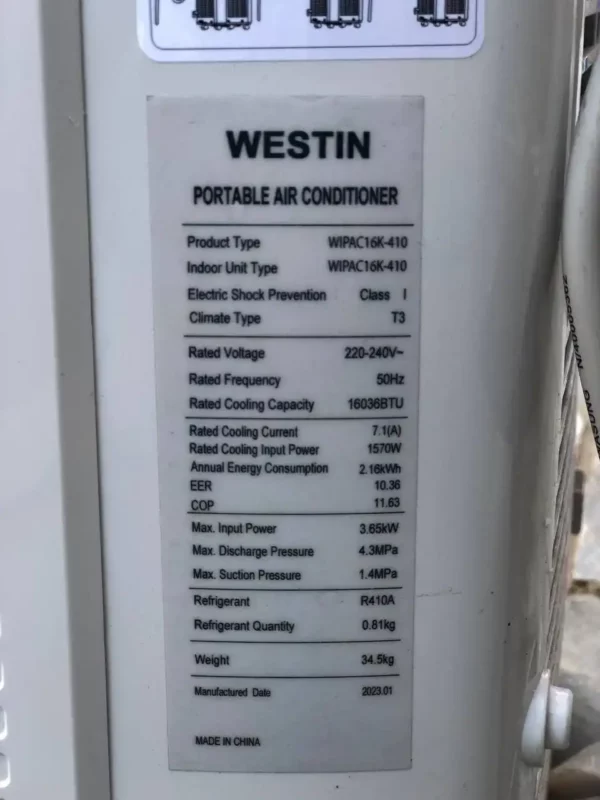 کولر گازی پرتابل وستین 16000