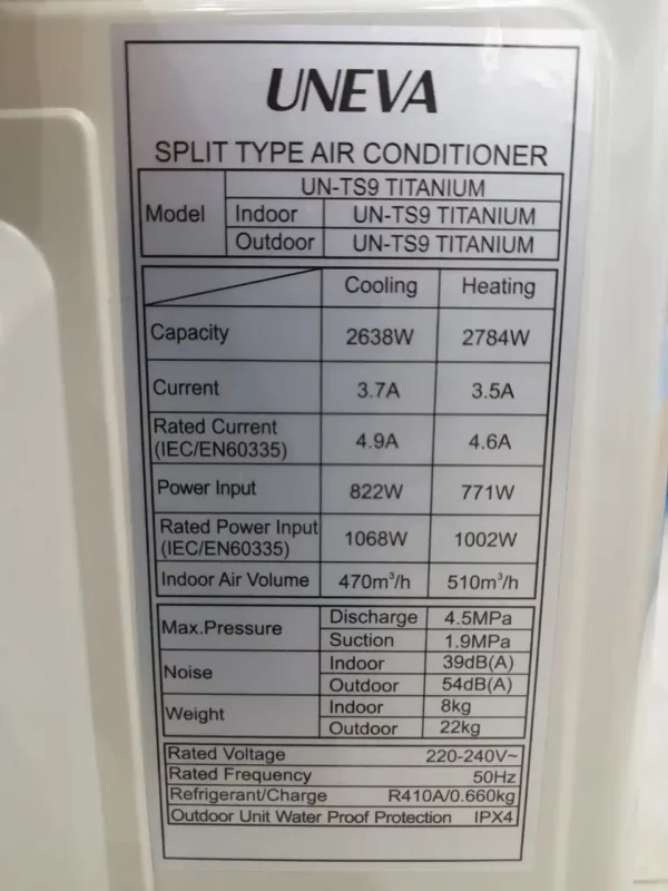 کولر گازی یونیوا 9000 تیتانیوم