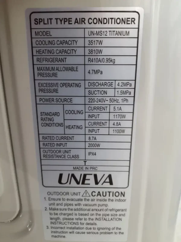 کولر گازی یونیوا تیتانیوم 12000