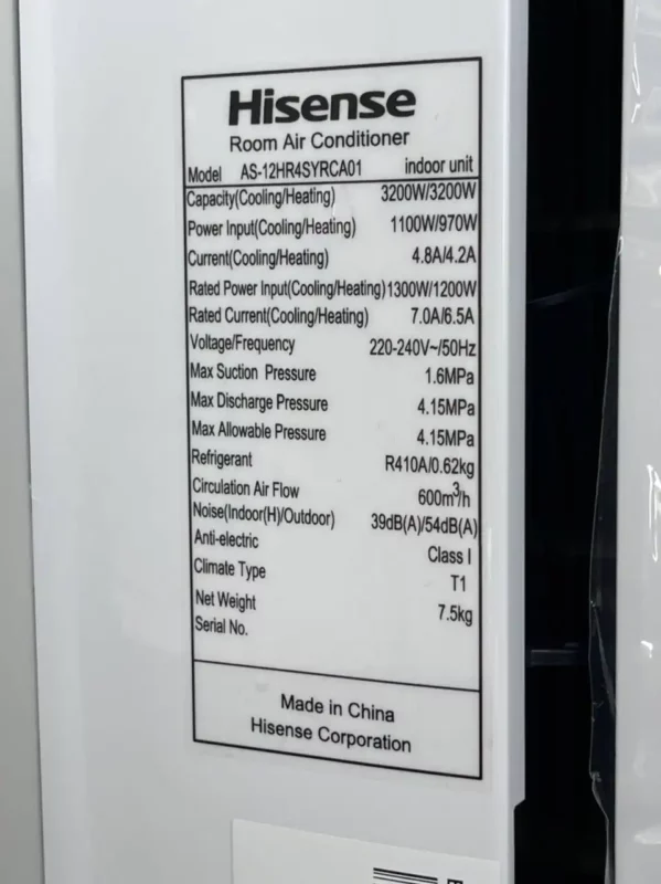 کولر گازی هایسنس 12000 عادی T1