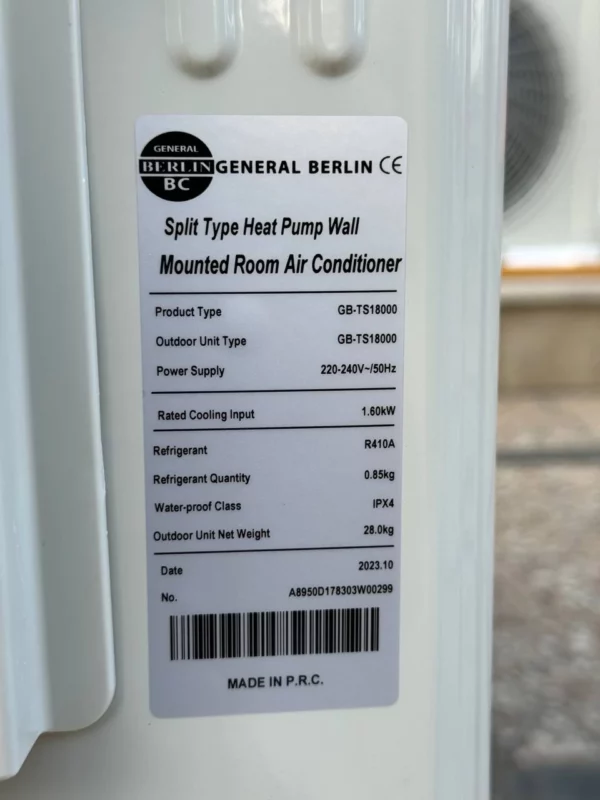 کولر گازی جنرال برلین 18000 اینورتر T3