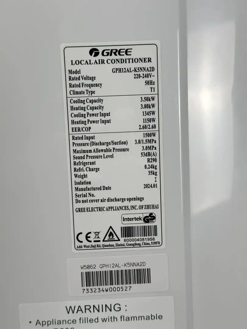 کولر گازی گری پرتابل 12000 عادی T1