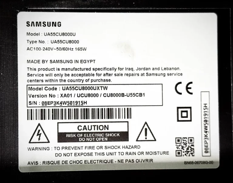 لیبل تلویزیون سامسونگ CU8000