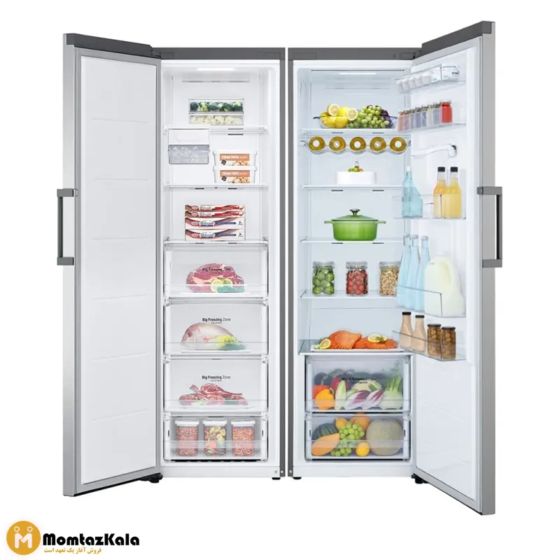 یخچال دوقلو ال جی F411 و B414 نقره ای