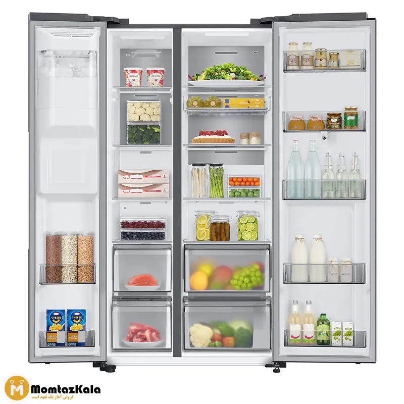 یخچال ساید بای ساید سامسونگ RS6 مانیتور دار لمسی نقره ای