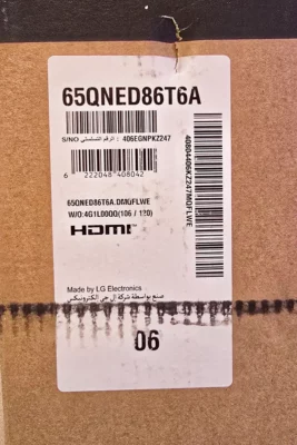 لیبل تلویزیون ال جی QNED86