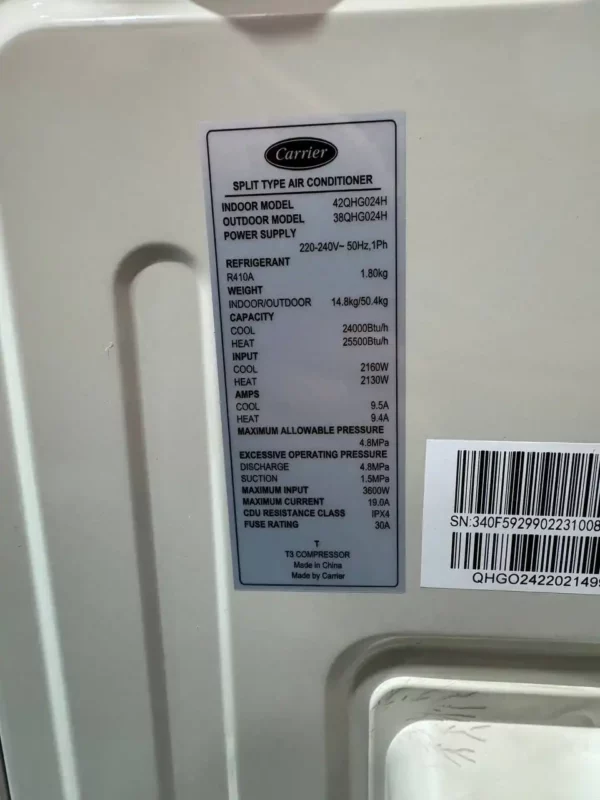 کولر گازی کریر 24000