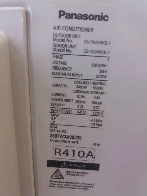 کولر گازی پاناسونیک 24000