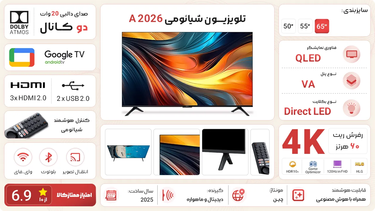 تلویزیون شیائومی A 2026