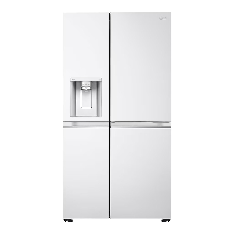 gallery-refrigerator-lg-side-GC-J348CQFS-momtazkala نمای روبه رو یخچال ساید ال جی J348 سفید