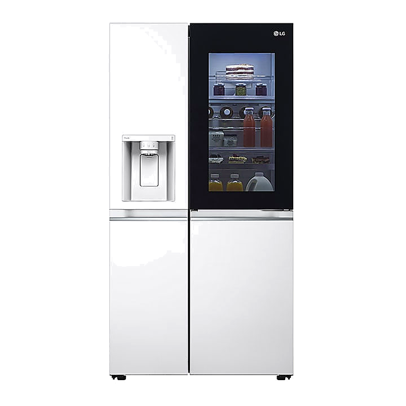 gallery-refrigerator-lg-side-GCX-287TNW-momtazkala نمای روبرو یخچال ساید بای ساید ال جی GCX-287TNW سفید با درب اینستاویو