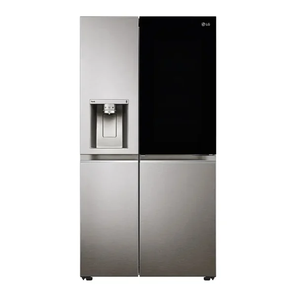 نمای روبه رو یخچال ساید ال جی X348 مدل GR-X348CSFS نقره ای