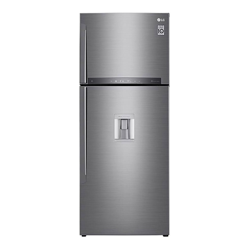 نمای روبه رو یخچال فریزر بالا پایین ال جی GL-F682HLHN نقره ای