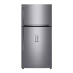 نمای رو به رو یخچال فریزر ال جی GR-F882HLHU نقره ای