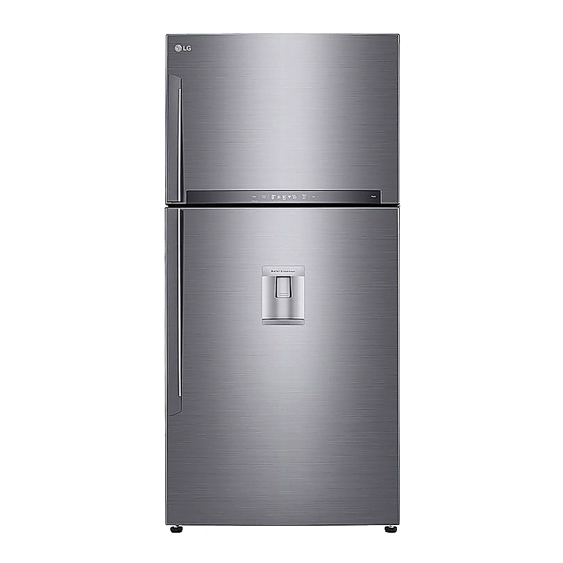 نمای رو به رو یخچال فریزر ال جی GR-F882HLHU نقره ای