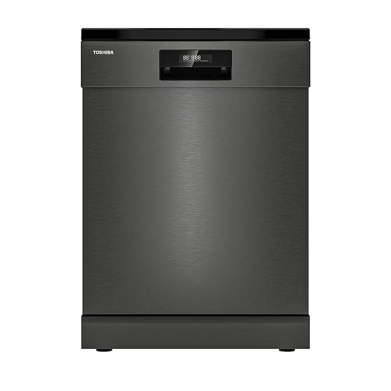 عکس روبه رو ظرفشویی توشیبا DW-15F3ME(BS) مشکی با درب بسته