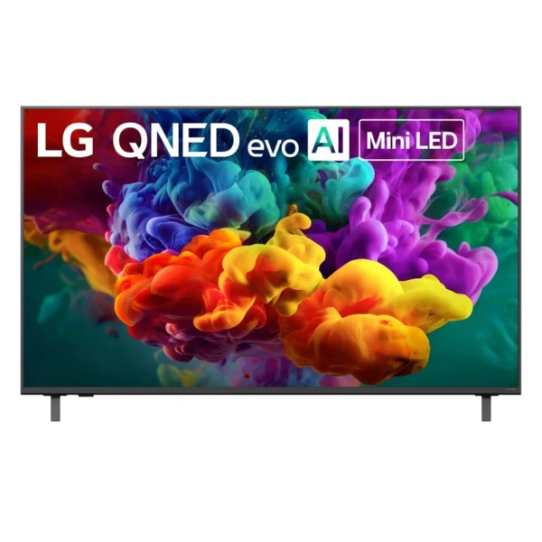 نمای روبه رو تلویزیون ال جی QNED84B با دو پایه کناری
