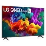 نمای مورب راست تلویزیون ال جی QNED84B و پایه های آن